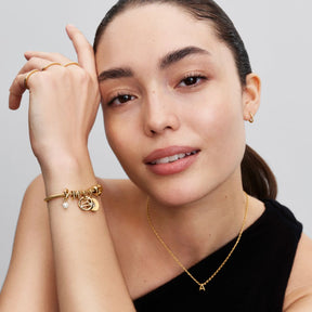 Pandora Moments June Treated Freshwater Cultured Pearl Eternity Circle hela, keltakullattu, 763462C06