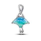Pandora Moments Manta Ray hela, hopeaa, 794685C01