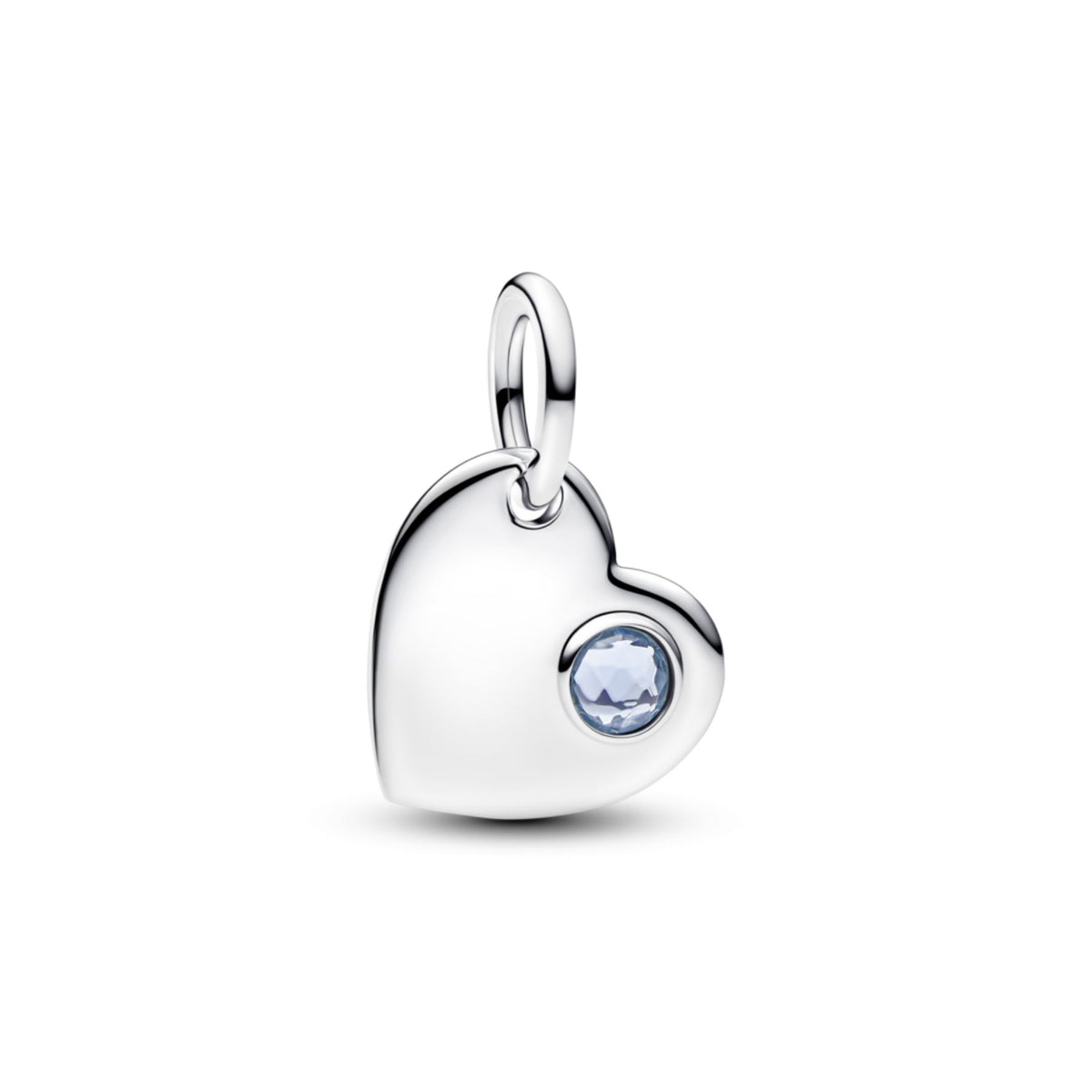 Pandora Moments March Engravable Aqua Blue Stone Heart hela, hopea, 794295C03