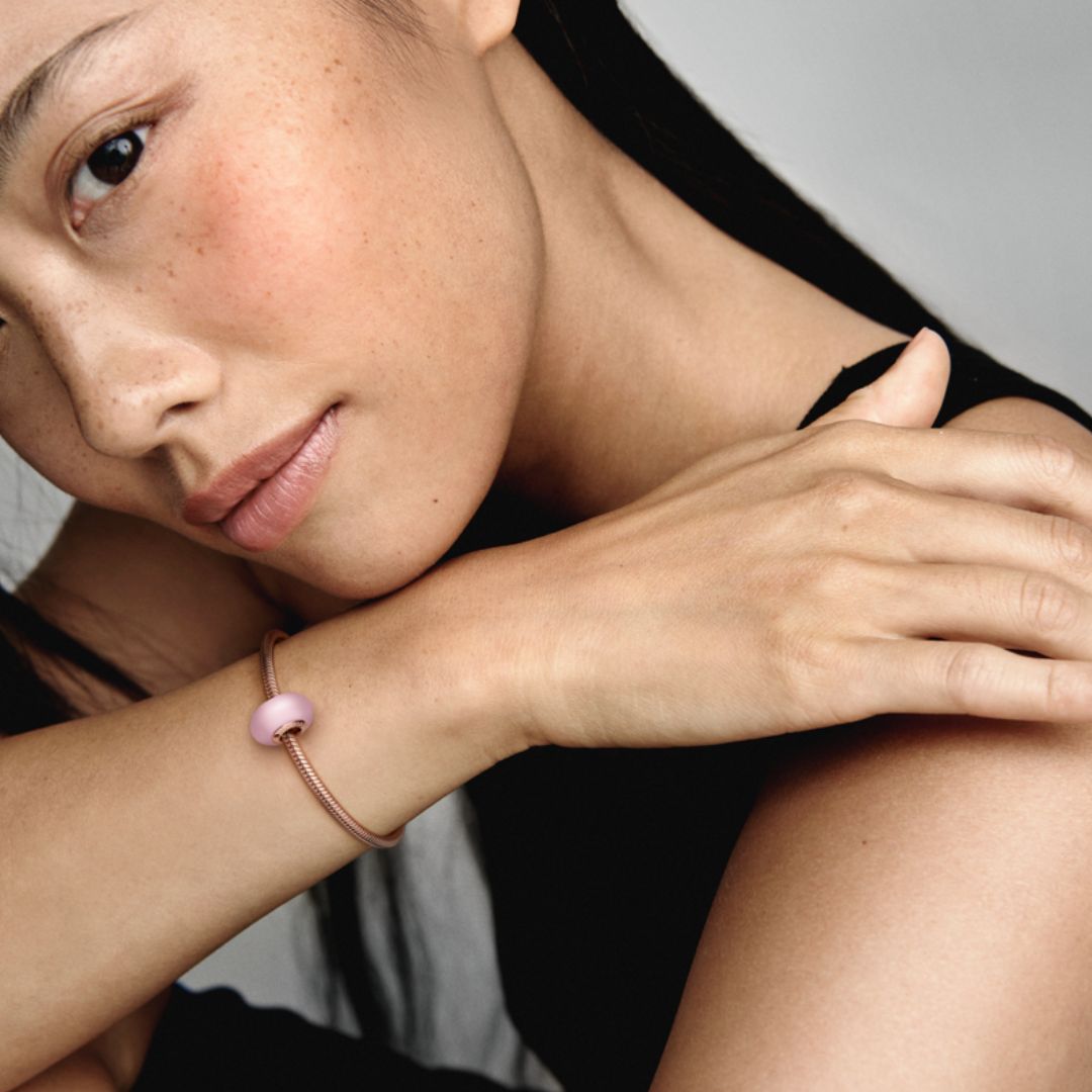 Pandora Moments Matte Pink Murano Glass hela, ruusukullattu, 789421C00