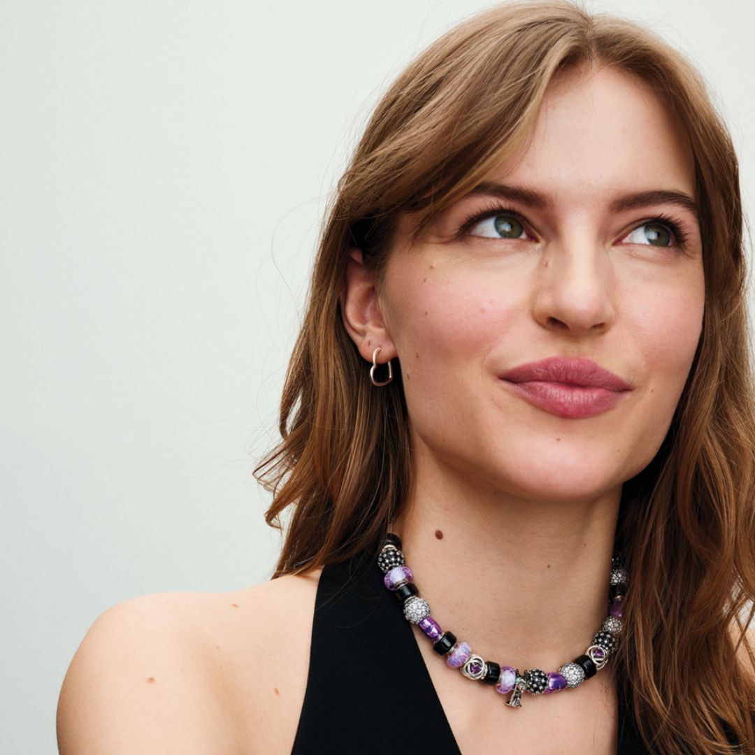 Pandora Moments Metallic Purple Heart hela, hopea, 793337C01