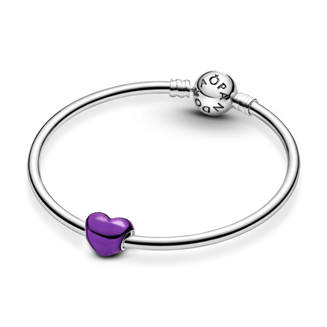 Pandora Moments Metallic Purple Heart hela, hopea, 793337C01