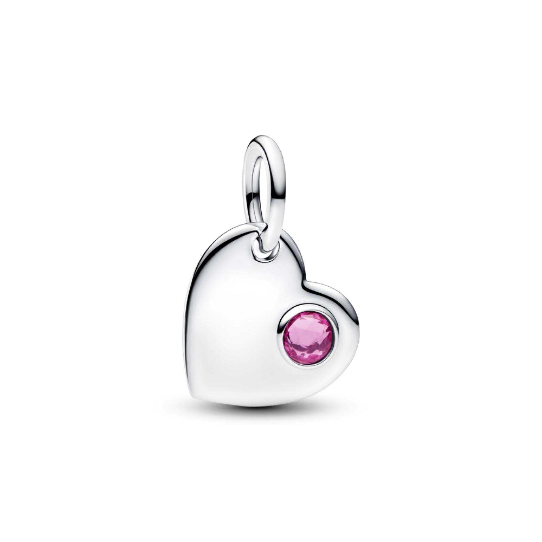Pandora Moments October Engravable Pink Stone Heart hela, hopea, 794295C10