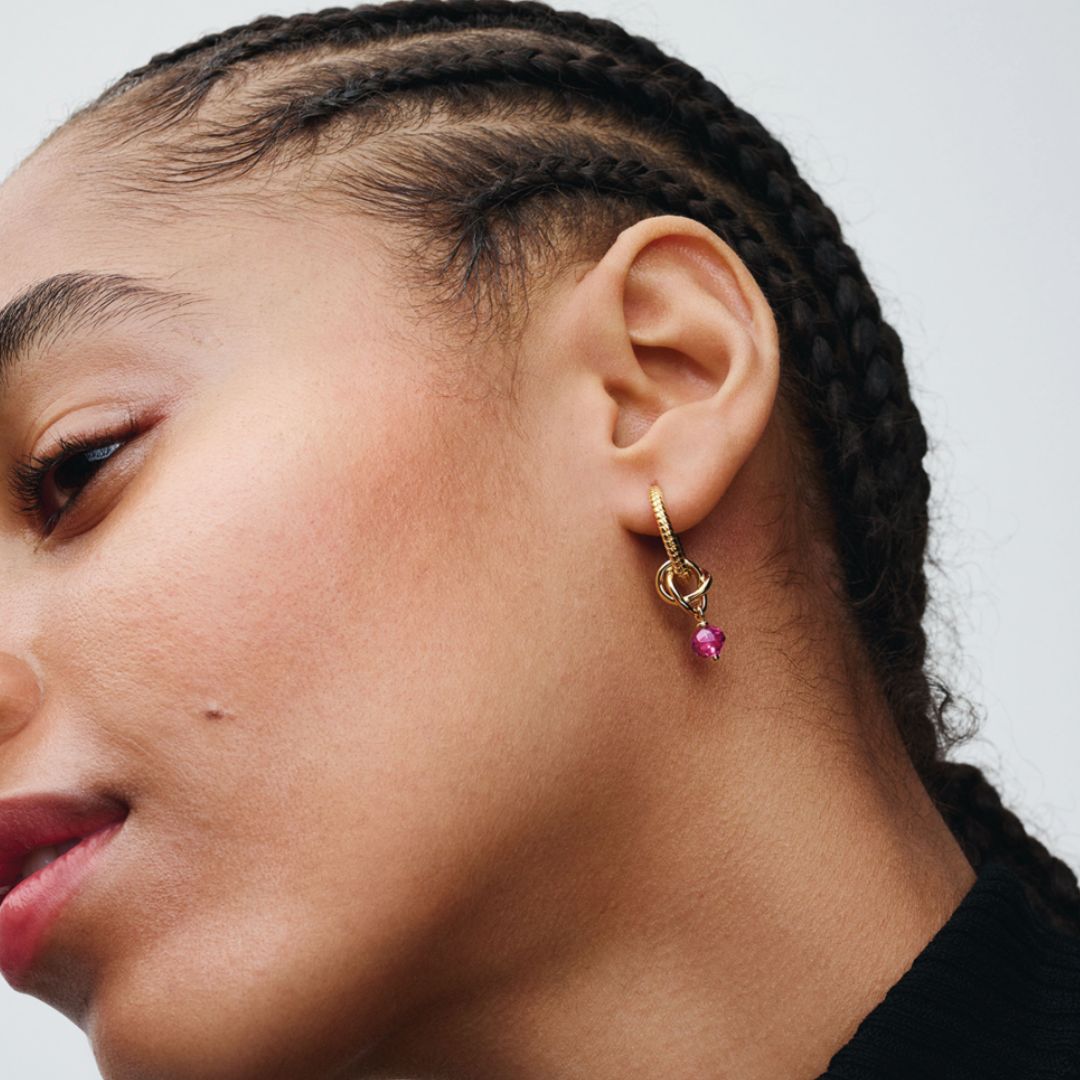 Pandora Moments October Pink Eternity Circle hela, keltakullattu, 763462C10