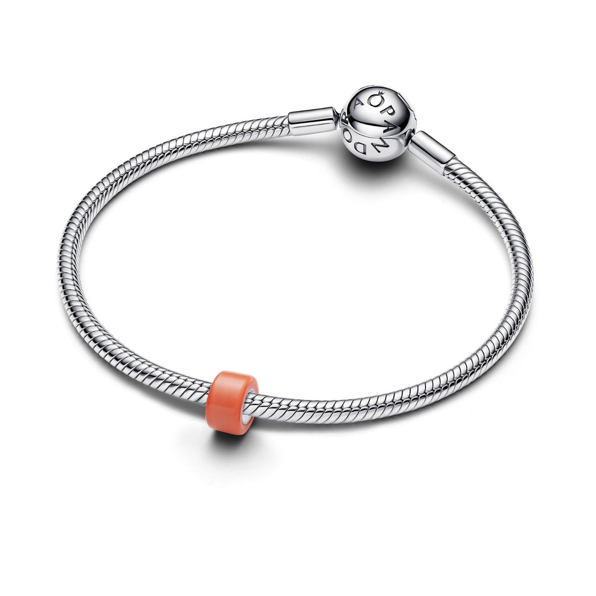 Pandora Moments Orange Murano Glass Mini hela, hopea  794773C04