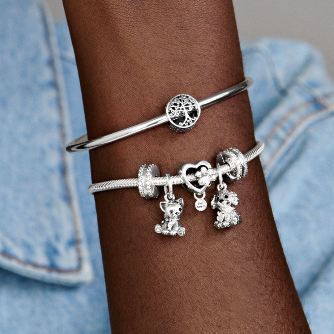 Pandora Moments Pave lukkopala, hopea, 798422C01