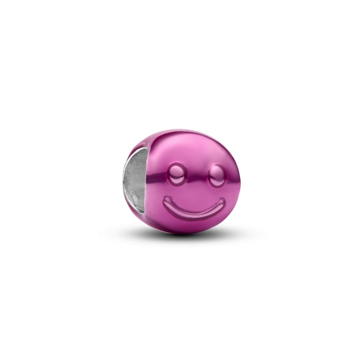 Pandora Moments Pink Happy Face Mini hela, hopeaa, 794815C01