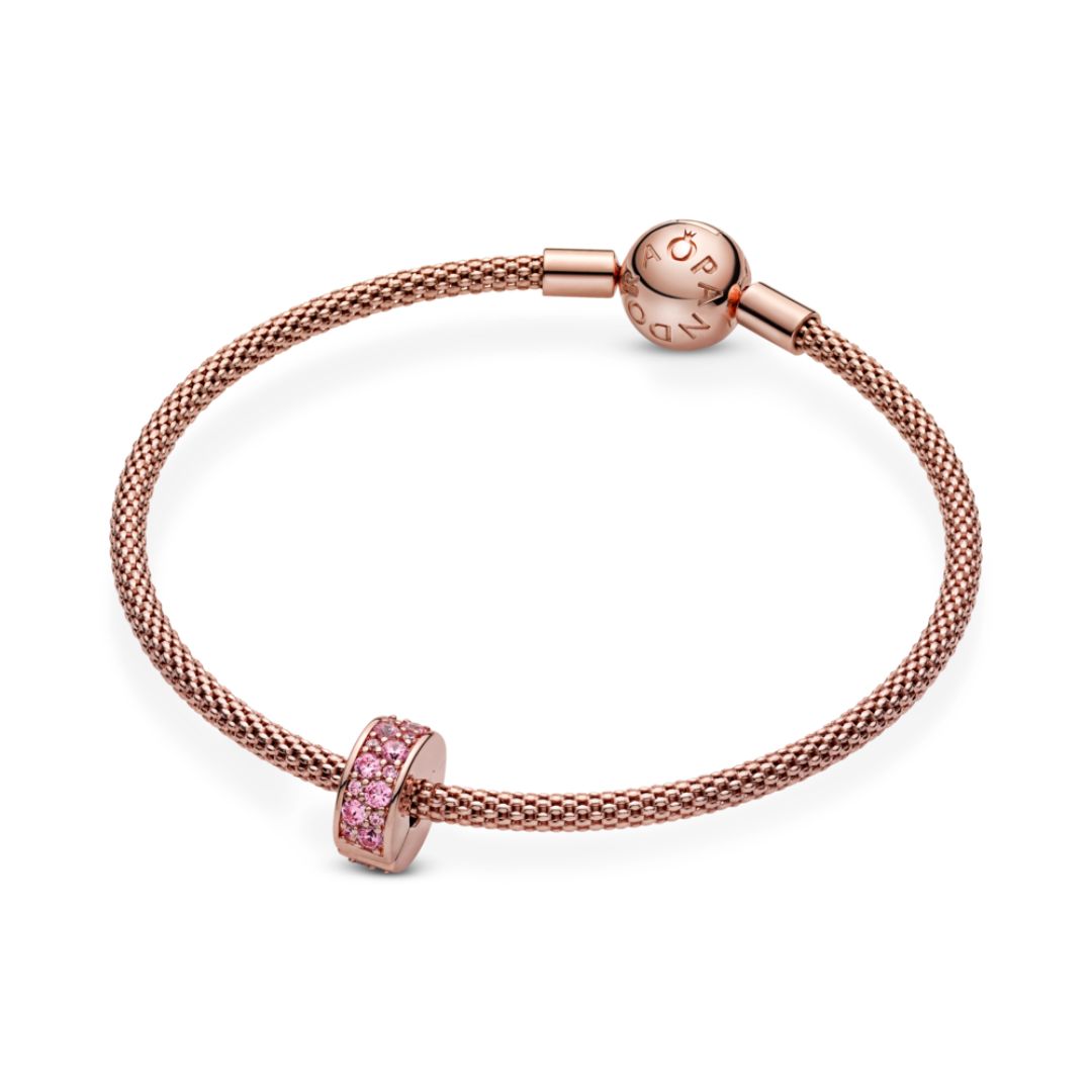 Pandora Moments Pink Pavé lukkopala, ruusukullattu, 781817PCZ