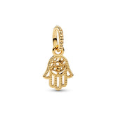 Pandora Moments Protective Hamsa Hand hela, keltakullattu, 769144C00