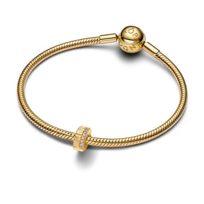 Pandora Moments Ribbed lukkopala, keltakullattu, 764078C01