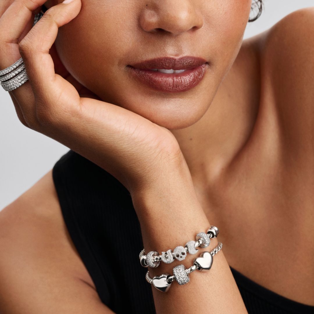 Pandora Moments Round Clasp Wing Chain rannekoru, hopea, 594028C00