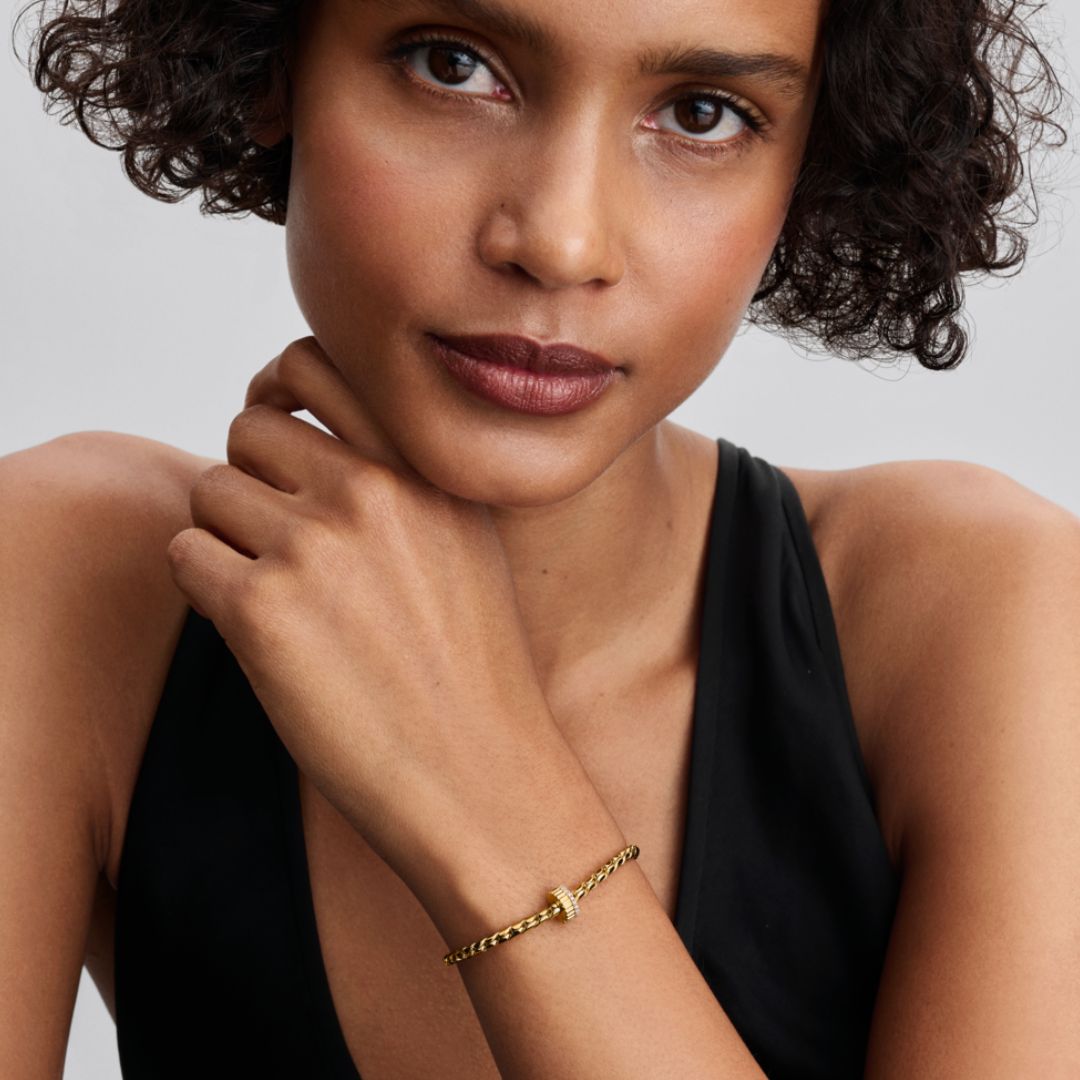 Pandora Moments Round Clasp Wing Chain rannekoru, keltakullattu, 564028C00