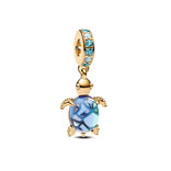 Pandora Moments Sea Turtle Murano Glass riipus, kullattu, 768939C01