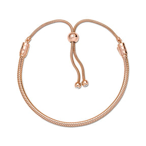 Pandora Moments Snake Chain Slider rannekoru, ruusukullattu, 589652C01-2