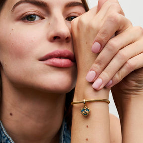 Pandora Moments Snake Chain rannekoru, keltakullattu, 568748C00