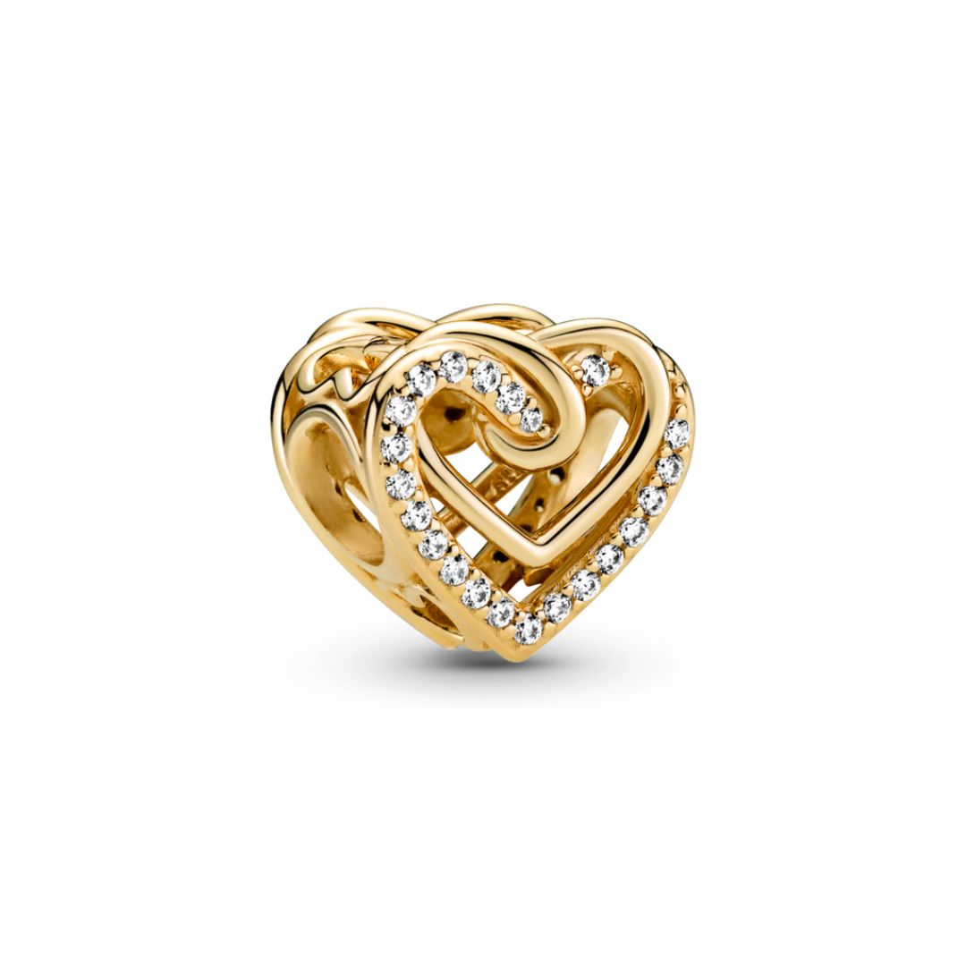 Pandora Moments Sparkling Entwined Hearts hela, keltakullattu, 769270C01