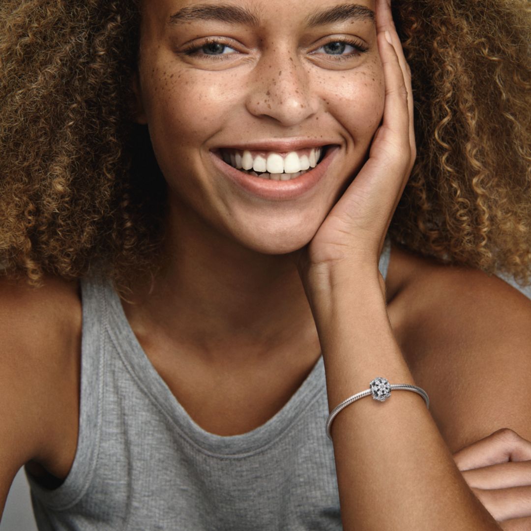 Pandora Moments Sparkling Herbarium Cluster Round hela, hopea, 792383C01