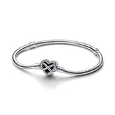 Pandora Moments Sparkling Infinity Heart Clasp Snake Chain rannekoru, hopea, 592645C01