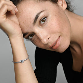 Pandora Moments Sparkling Infinity Heart Clasp Snake Chain rannekoru, hopea, 592645C01