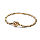 Pandora Moments Sparkling Infinity Heart Clasp Snake Chain rannekoru, keltakullattu, 563758C01