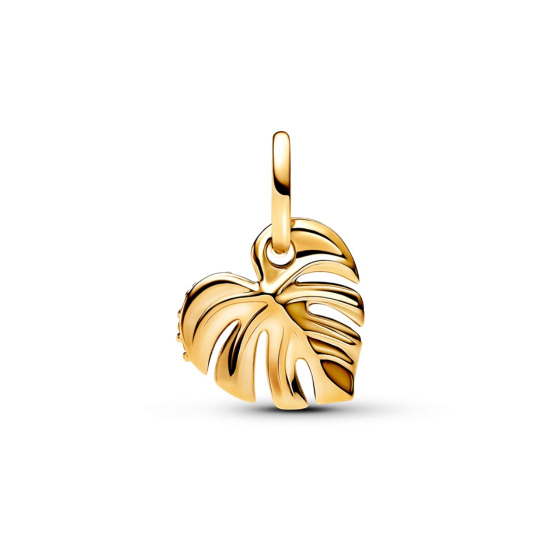 Pandora Moments Sparkling Monstera Leaf hela, keltakullattu, 763349C01