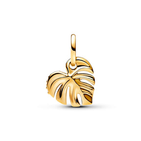 Pandora Moments Sparkling Monstera Leaf hela, keltakullattu, 763349C01