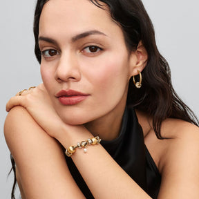 Pandora Moments Stones & Enamel lukkopala, keltakullattu, 763785C01