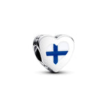 Pandora Moments Suomi sydänlippu hela, hopea, 792015C00