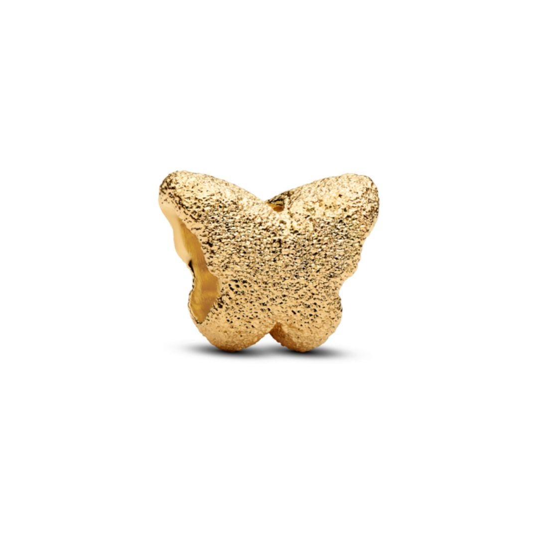 Pandora Moments Textured Butterfly mini hela, keltakullattu, 764046C00