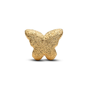 Pandora Moments Textured Butterfly mini hela, keltakullattu, 764046C00