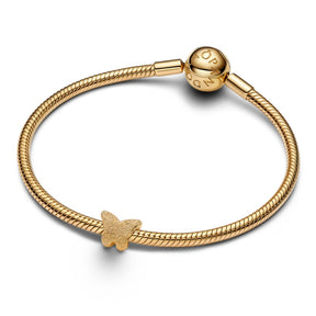 Pandora Moments Textured Butterfly mini hela, keltakullattu, 764046C00