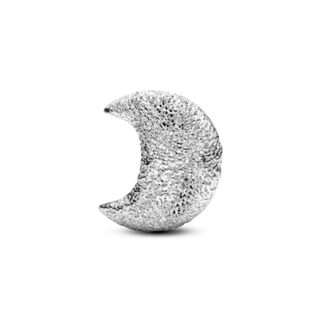 Pandora Moments Textured Moon mini hela, hopea, 794054C00