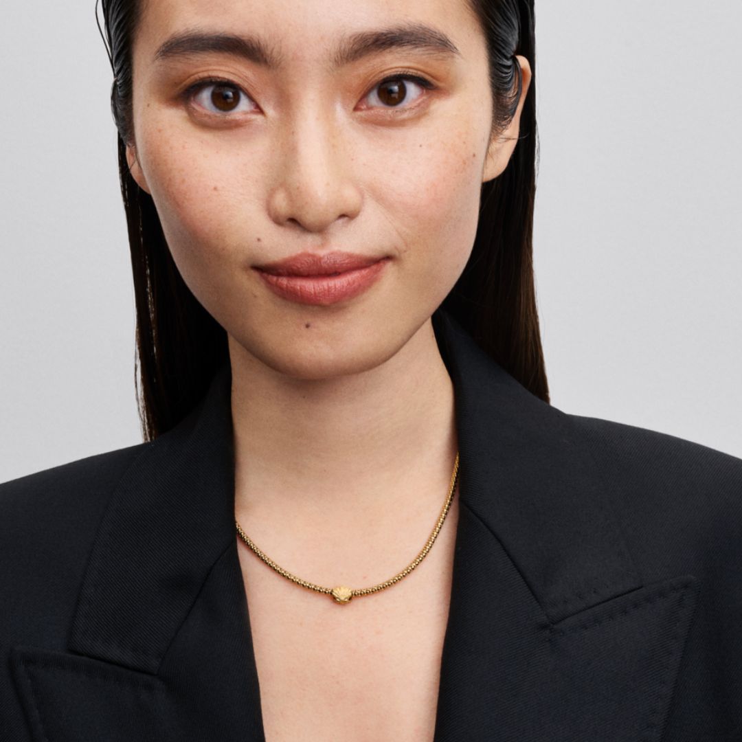 Pandora Moments Textured Shell mini hela, keltakullattu, 764057C00