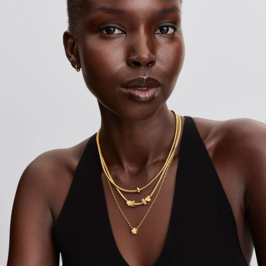 Pandora Moments Textured Shell mini hela, keltakullattu, 764057C00