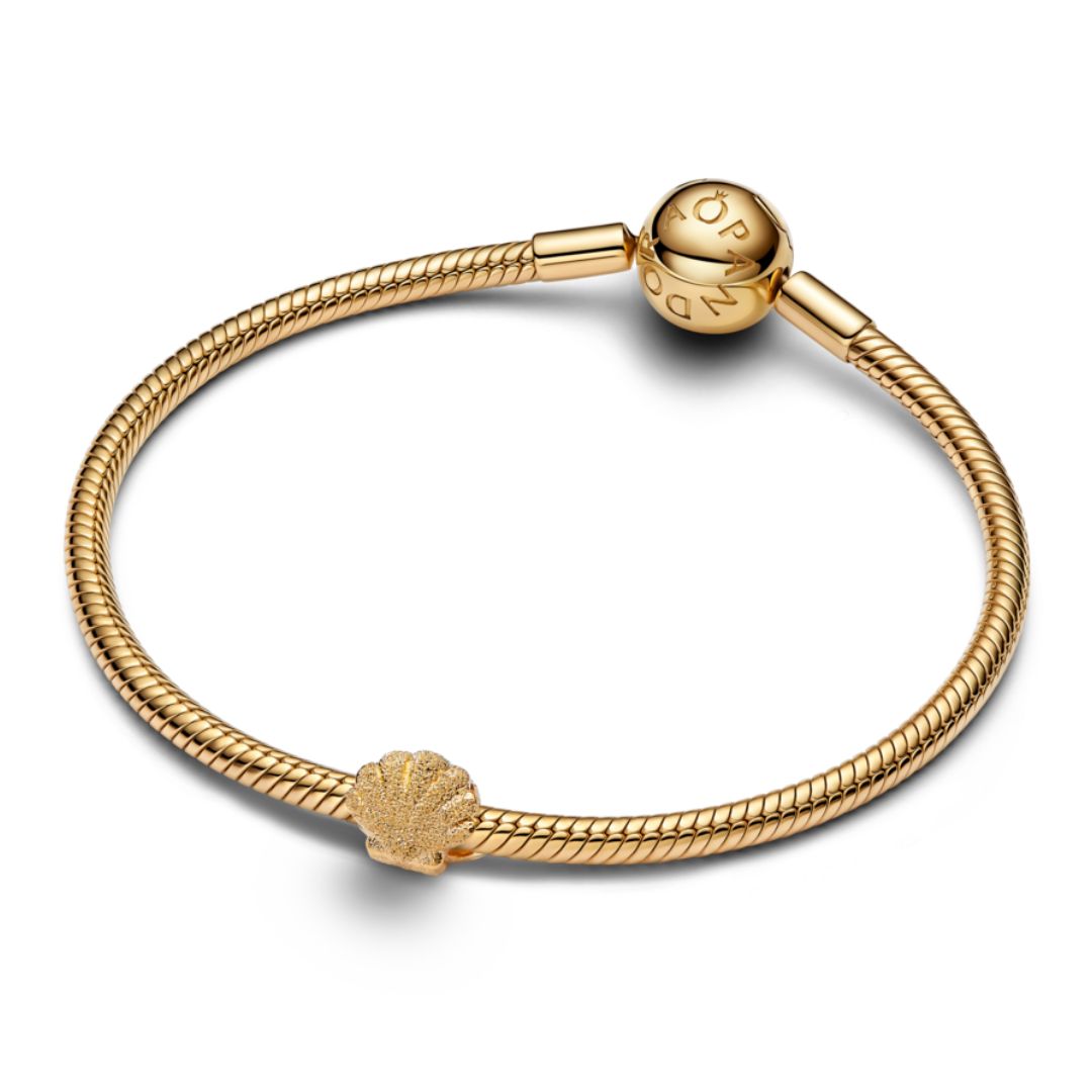 Pandora Moments Textured Shell mini hela, keltakullattu, 764057C00