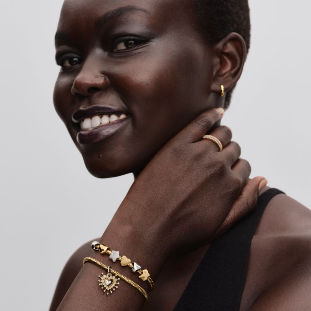 Pandora Moments Textured Star mini hela, hopea, 794050C00