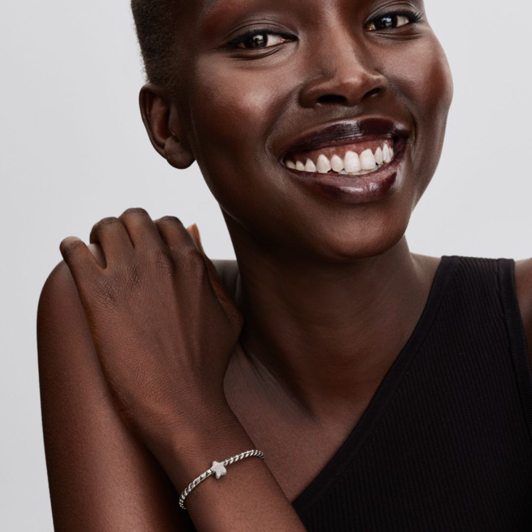 Pandora Moments Textured Star mini hela, hopea, 794050C00