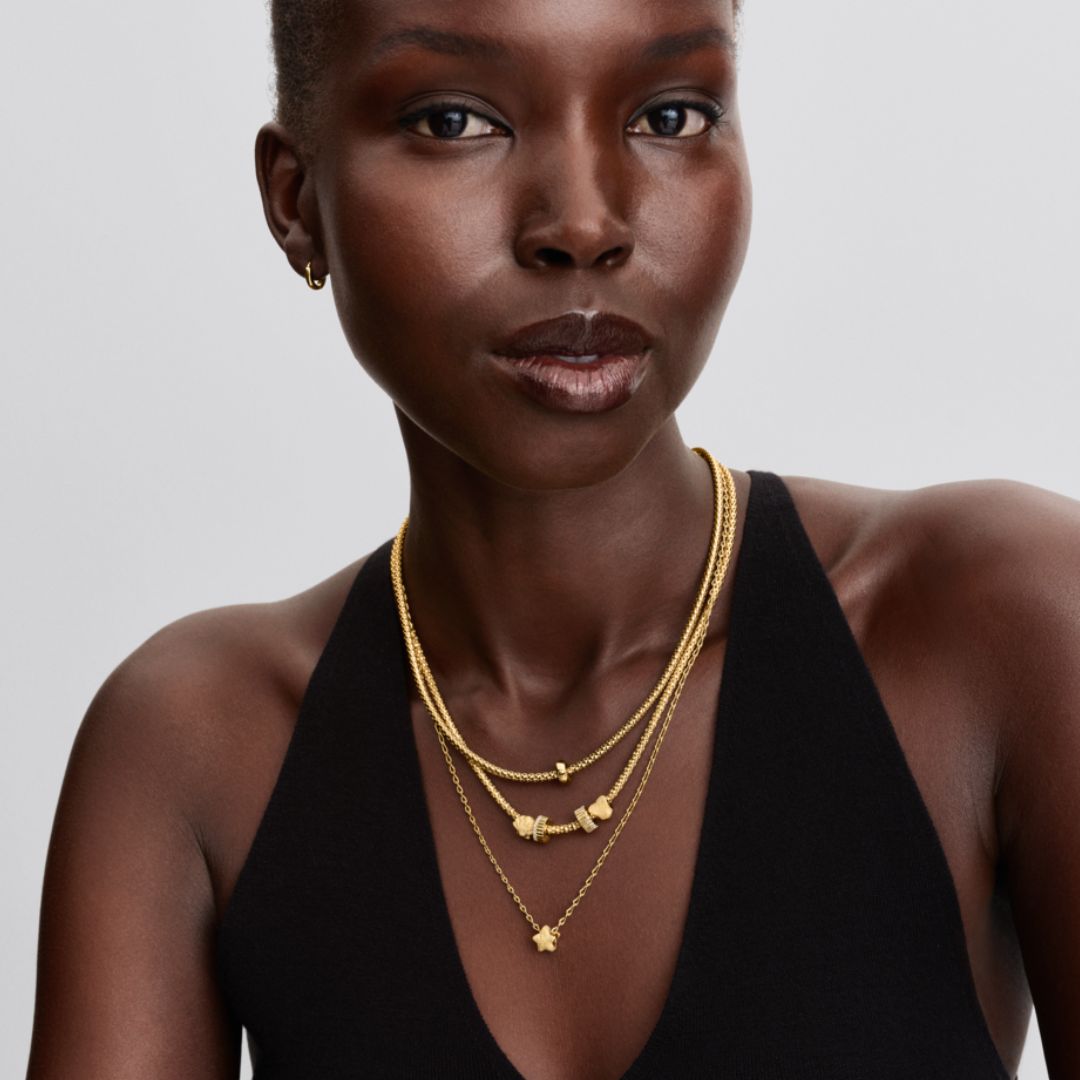 Pandora Moments Textured Star mini hela, keltakullattu, 764050C00