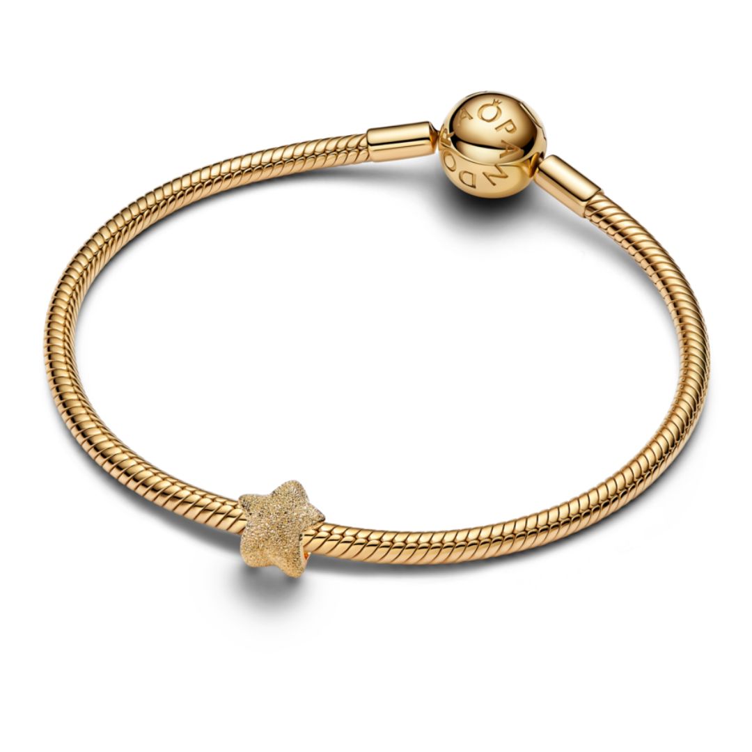 Pandora Moments Textured Star mini hela, keltakullattu, 764050C00