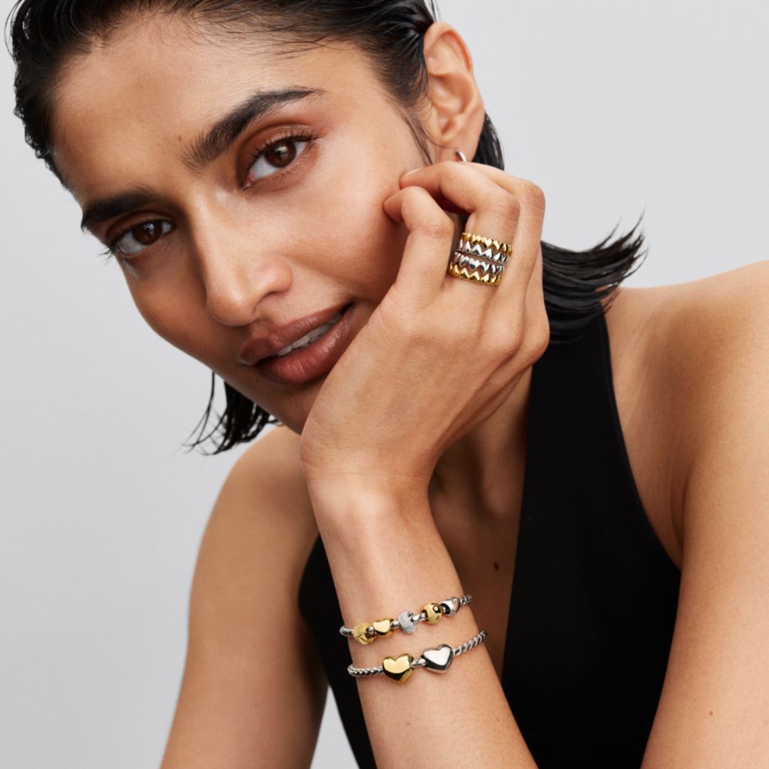 Pandora Moments Textured Yin and Yang mini hela, keltakullattu, 764045C00