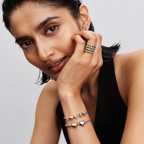 Pandora Moments Textured Yin and Yang mini hela, keltakullattu, 764045C00