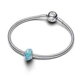 Pandora Moments Turquoise Murano Glass & Glitter hela, hopeaa, 794701C01