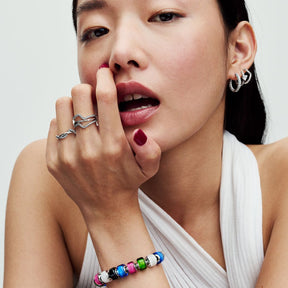 Pandora Moments White Mini Murano Glass hela, hopea, 793118C00