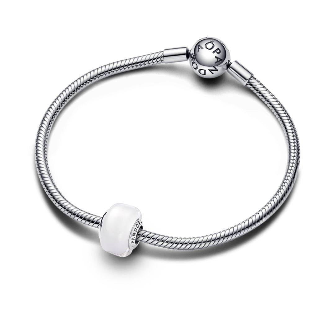 Pandora Moments White Mini Murano Glass hela, hopea, 793118C00