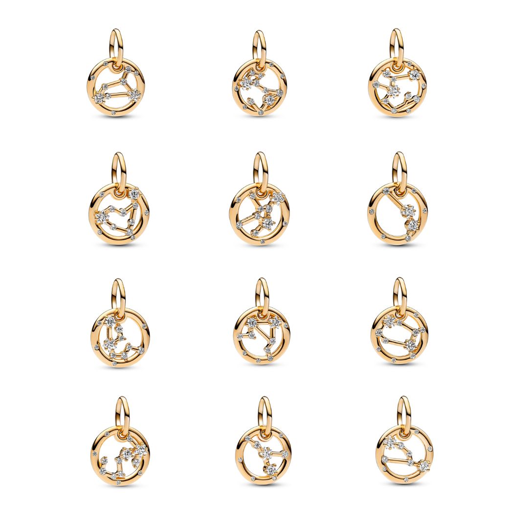 Pandora Moments Zodiac horoskooppihela, keltakullattu