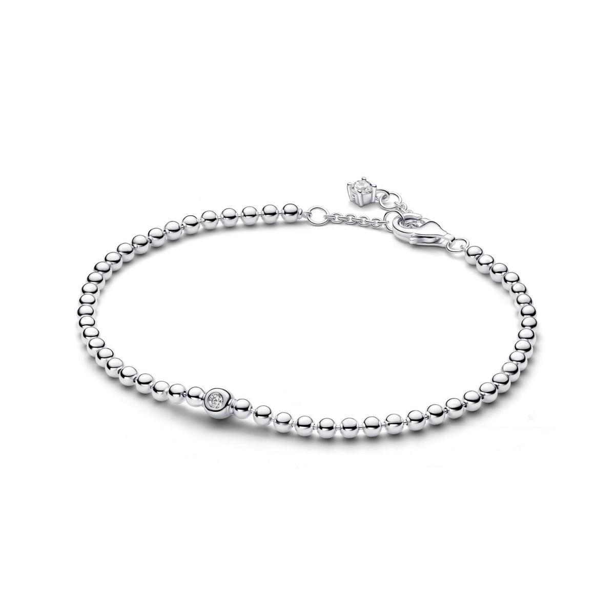 Pandora Signature Beads & Sparkling Stone rannekoru, hopeaa, 594822C01 