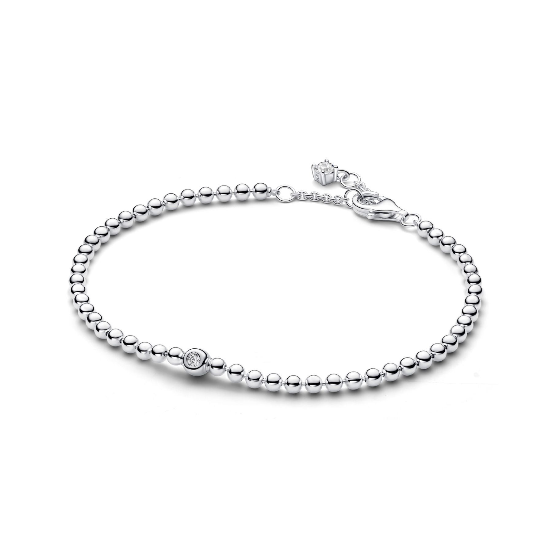 Pandora Signature Beads & Sparkling Stone rannekoru, hopeaa, 594822C01 