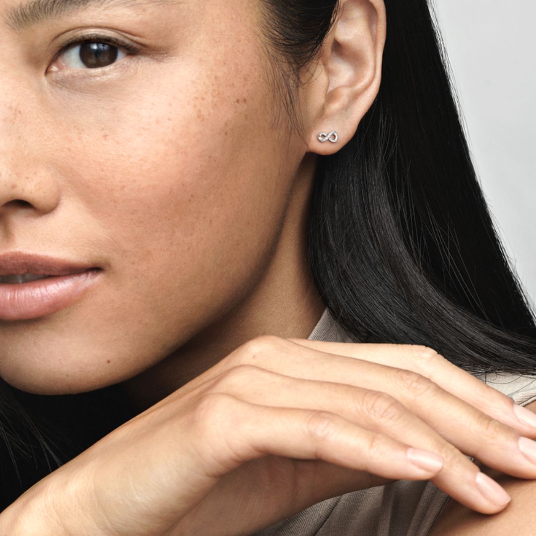 Pandora Sparkling Infinity tappikorvakorut, hopea, 298820C01