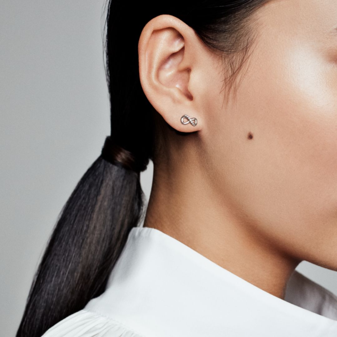 Pandora Sparkling Infinity tappikorvakorut, hopea, 298820C01