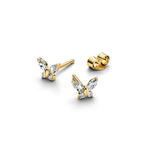 Pandora Timeless Butterfly tappikorvakorut, keltakullattu, 264264C01